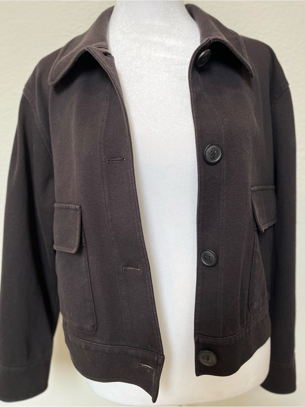 Women’s Black Minimalist Jean Jacket
